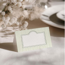 Tarjeta De Asiento Green Striped Wedding