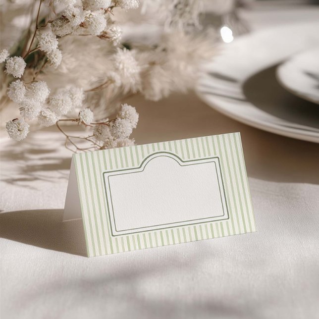 Tarjeta De Asiento Green Striped Wedding  (Subido por el creador)