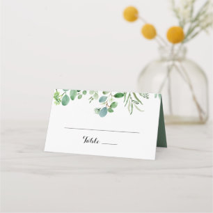 Tarjeta De Asiento Greenery Eucalyptus Calligraphy Boda Place Card