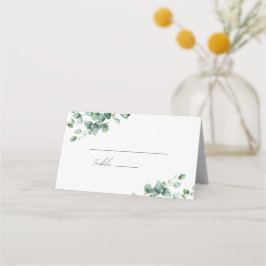 Tarjeta De Asiento Greenery Eucalyptus script boda boda