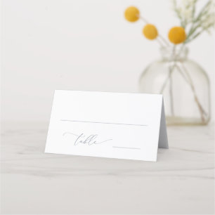 Tarjeta De Asiento Gris azul turbio Minimalista 3 Boda Número de tabl