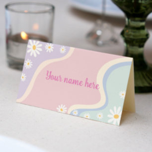 Tarjeta De Asiento Groovy Daisy Birthday Party Place Card