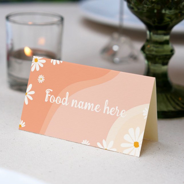 Tarjeta De Asiento Groovy Daisy Birthday Party Place Card (Subido por el creador)