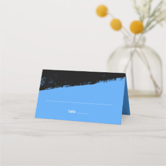 Tarjeta De Asiento Grunge Blue Black Bar Mitzvah Doblado