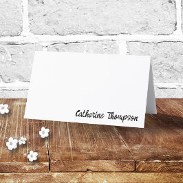 Tarjeta De Asiento Guión Boda blanco y negro simple moda moderna