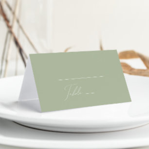 Tarjeta De Asiento Guión caprichoso Verde sabio doblado
