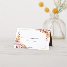 Tarjeta De Asiento Guión del Personalizado de tabla floral Boda otoño