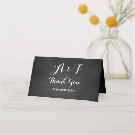 Tarjeta De Asiento Guión elegante moderno negro y blanco