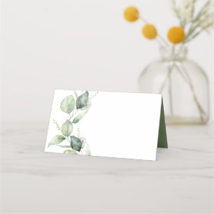 Tarjeta De Asiento Guión floral Eucalyptus Greenery Boda