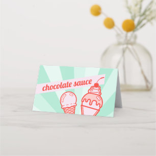 Tarjeta De Asiento Haga su propia tienda de mesa de billar de helados