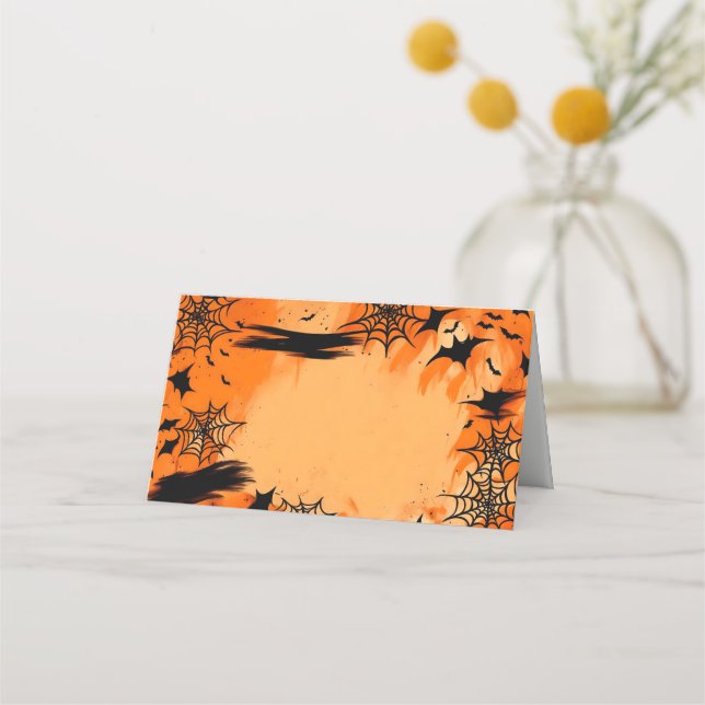 Tarjeta De Asiento Halloween Name Place Card (Reverso)