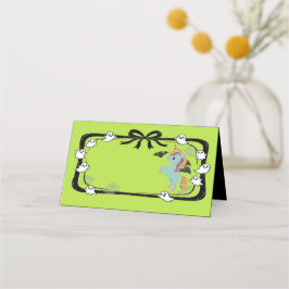 Tarjeta De Asiento Halloween Unicorn Greeting Bat Place Card