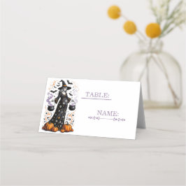 Tarjeta De Asiento Halloween Witch Baby Shower  - Twins Are Brewing