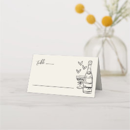 Tarjeta De Asiento Hand Drawn Whimsical Wedding