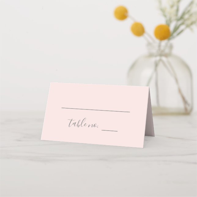 Tarjeta De Asiento Hannah Rubor Pink Calligraphy Boda (Anverso)