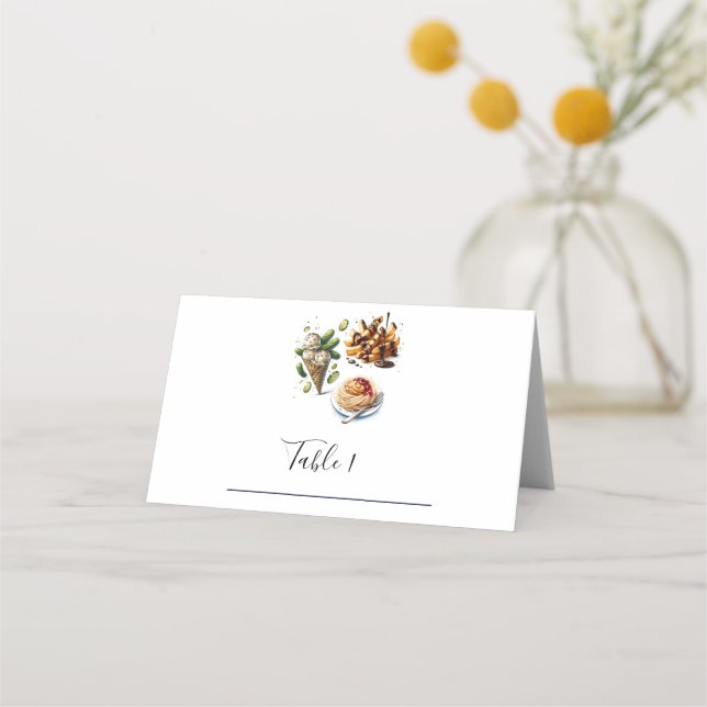 Tarjeta De Asiento Helado Cream Pickles Raras Lluvias Baby Shower (Anverso)