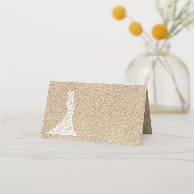 Tarjeta De Asiento Hermosa Beach Bridal Shower Plega de plaza plegada (Anverso)