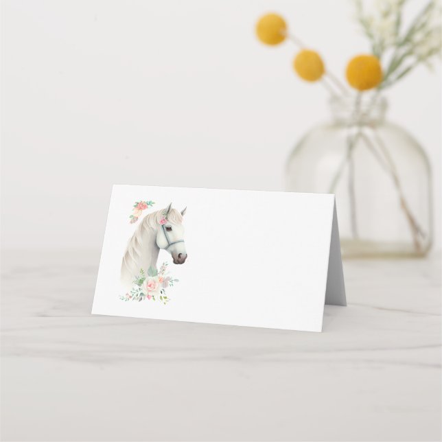 Tarjeta De Asiento Hermosa Cabeza Blanca Cabeza Boho Floral (Anverso)