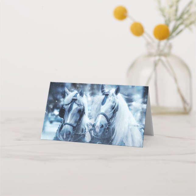 Tarjeta De Asiento Hermosa foto de conducción de invierno del equipo  (Anverso)