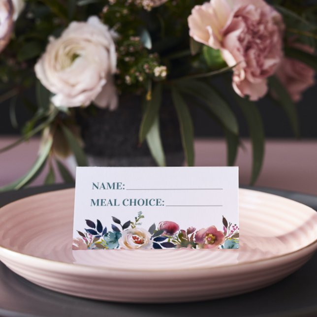 Tarjeta De Asiento Hermosas flores Primavera Boda Elección de Comida (Subido por el creador)