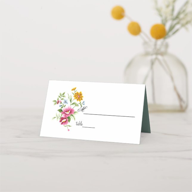 Tarjeta De Asiento Hermoso Boda de flores de primavera (Anverso)