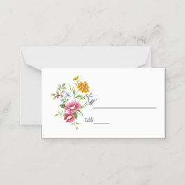 Tarjeta De Asiento Hermoso Boda de flores de primavera