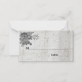 Tarjeta De Asiento Hermoso Boda de flores negras y grises
