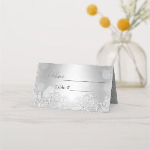 Tarjeta De Asiento Hermoso y elegante Bokeh de Plata