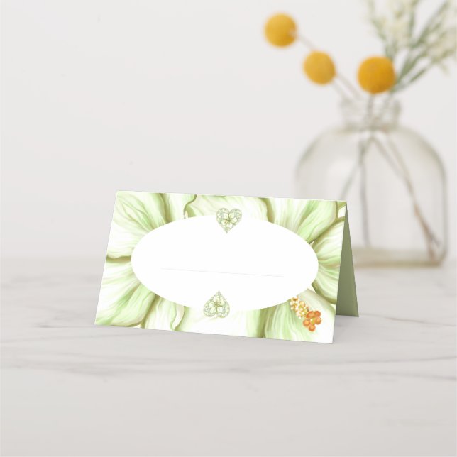 Tarjeta De Asiento Hibiscus & lace WHITE (Reverso)