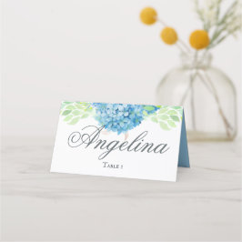 Tarjeta De Asiento Hidrangea azul Boda sofisticado