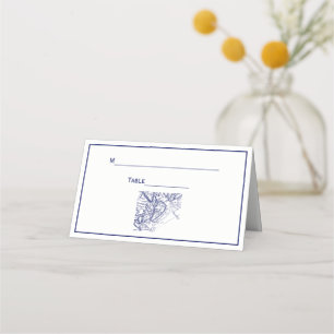 Tarjeta De Asiento Hilton Head Island SC Vintage Map Navy Blue