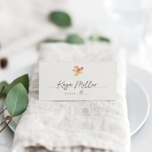 Tarjeta De Asiento Hoja de Otoño Elegante