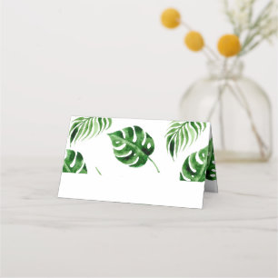 Tarjeta De Asiento Hoja de Palma Tropical