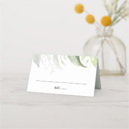 Tarjeta De Asiento Hojas Botánicas Greenery Gold