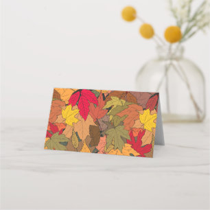 Tarjeta De Asiento Hojas de otoño coloridas