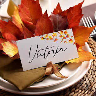 Tarjeta De Asiento Hojas simples de otoño