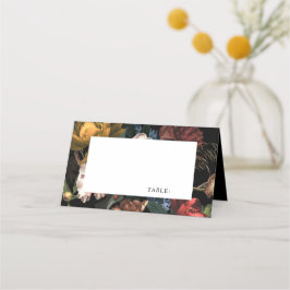 Tarjeta De Asiento Holandés floral romántico oscuro
