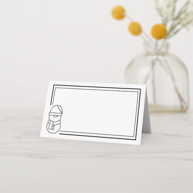 Tarjeta De Asiento Holiday Snowman (Anverso)