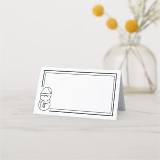 Tarjeta De Asiento Holiday Snowman