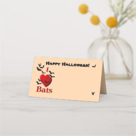 Tarjeta De Asiento I Heart Bats Happy Halloween