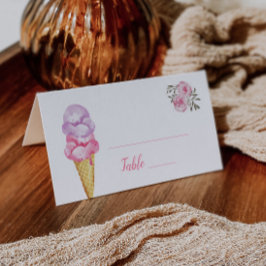 Tarjeta De Asiento Ice Cream Briam Shower Table Number Place Card