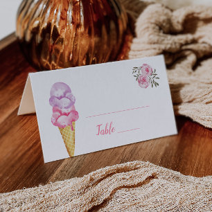 Tarjeta De Asiento Ice Cream Briam Shower Table Number Place Card