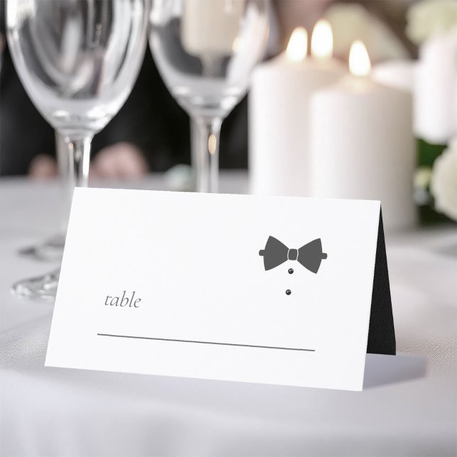 Tarjeta De Asiento ID1090 del Boda de corbata negro a medida (Subido por el creador)
