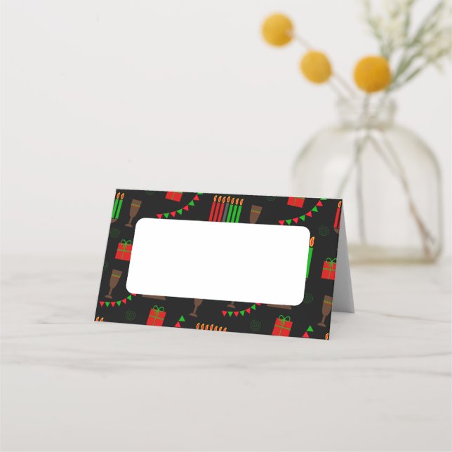 Tarjeta De Asiento Impresión de Kwanzaa (Anverso)