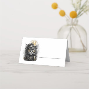 Tarjeta De Asiento Impresionante gato steampunk