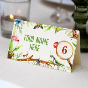 Tarjeta De Asiento Insect Bugs Birday Place Card