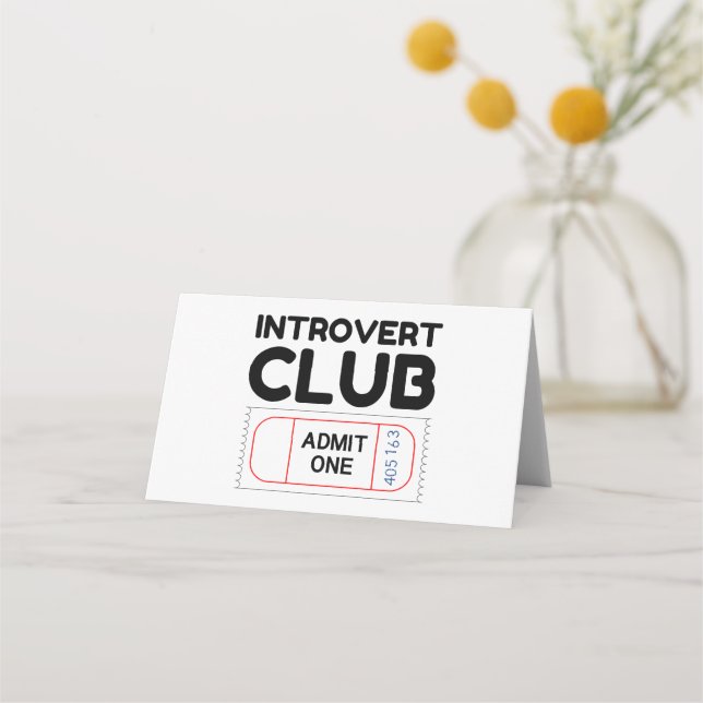 Tarjeta De Asiento Intervertido Club Admit One Ticket Funny (Anverso)