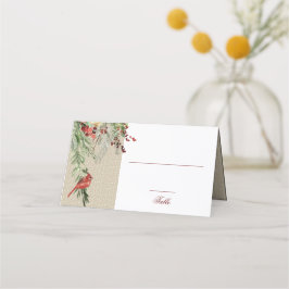Tarjeta De Asiento Invierno Simple | Cardinal & Greens | Boda