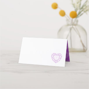 Tarjeta De Asiento Invitado del centro amatista púrpura personalizado