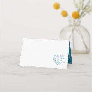 Tarjeta De Asiento Invitado del lugar de corazón de topaz azul person